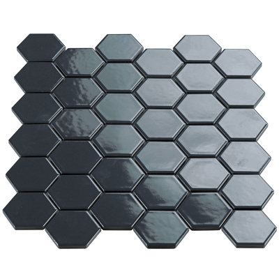 Electro-Funk Gloss 2'' W x 2'' L Porcelain Tile Hexagon Mosaic Sheet