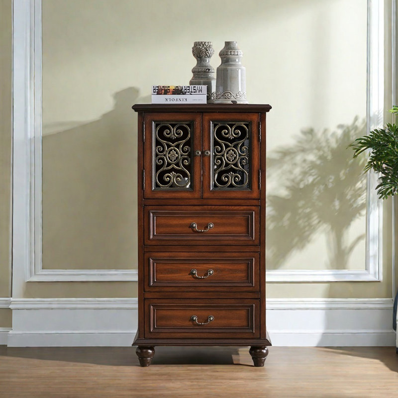 Armoire d'appoint polyvalente de style rustique américain, Brun