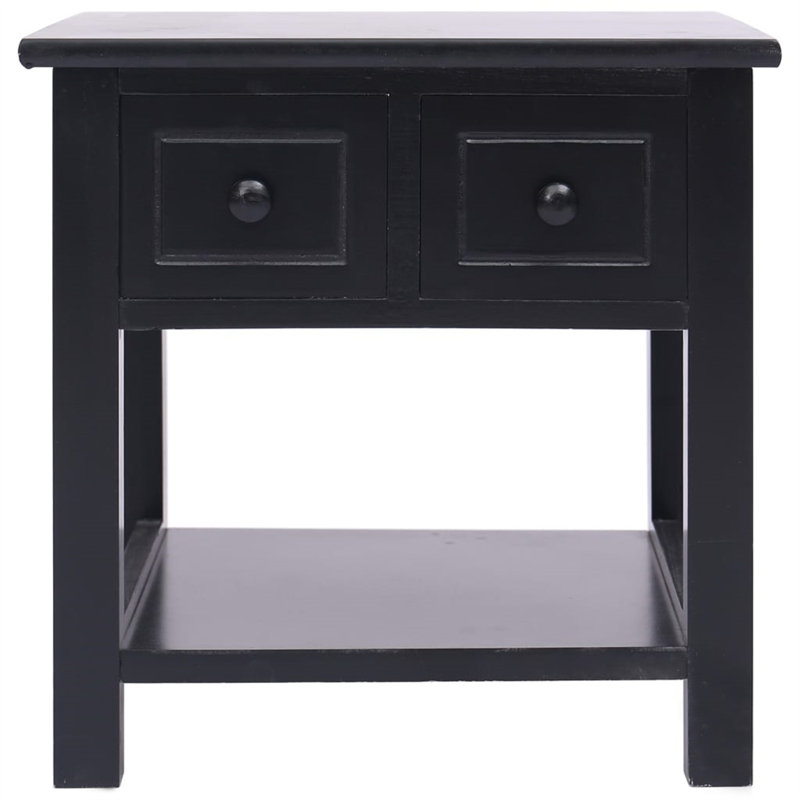 Mackey Side Table with Storage, Black