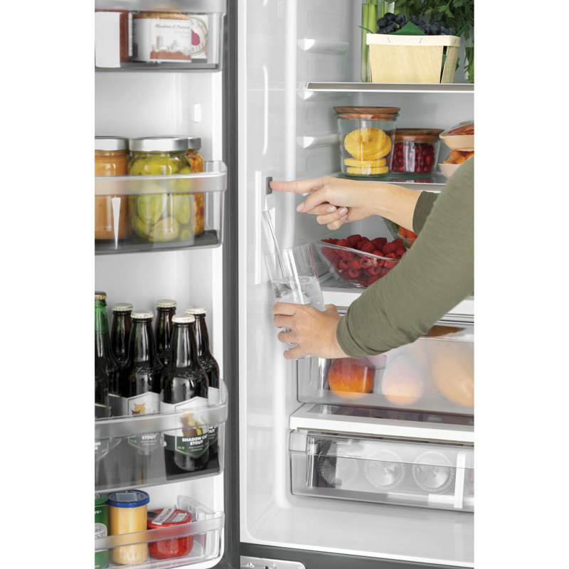 33" Counter Depth French Door 18.6 cu. ft. Smart ENERGY STAR Refrigerator, Matte Black/Brushed Stainless