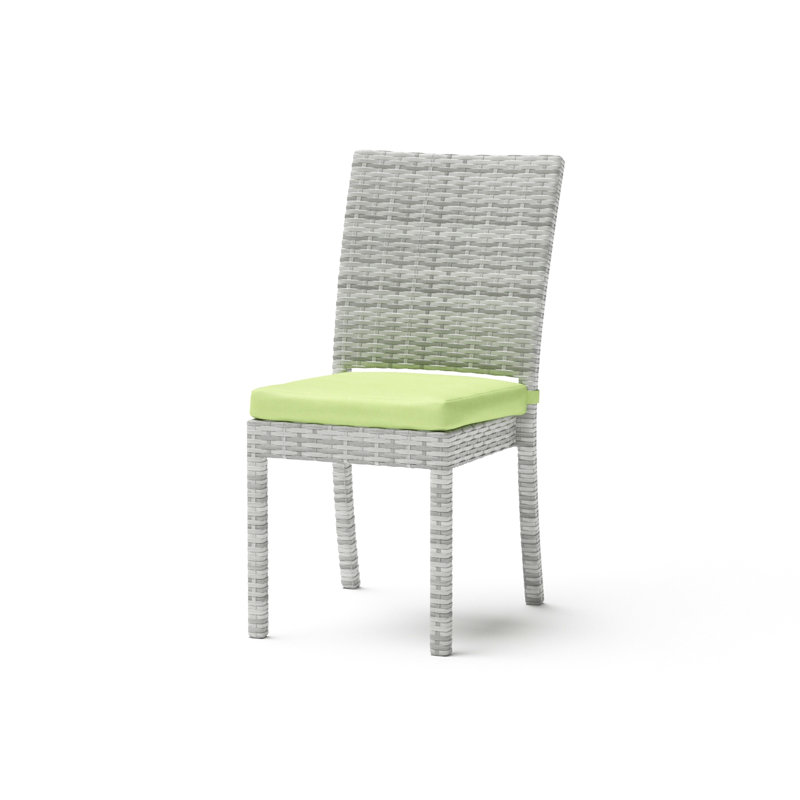 8 Piece Sunbrella Outdoor Patio Dining Chairs, Canvas Spa Sunbrella® Canvas, Gray