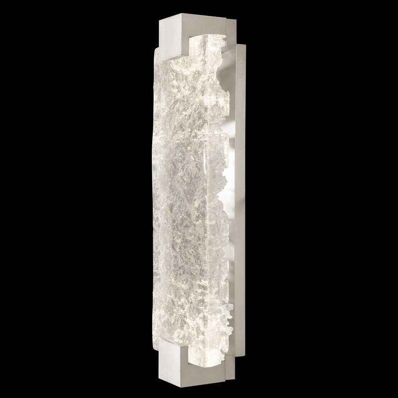 Terra LED Flush Mounted Sconce, Silver, Clear, 21.75" H x 6.25" W x 3.5" D
