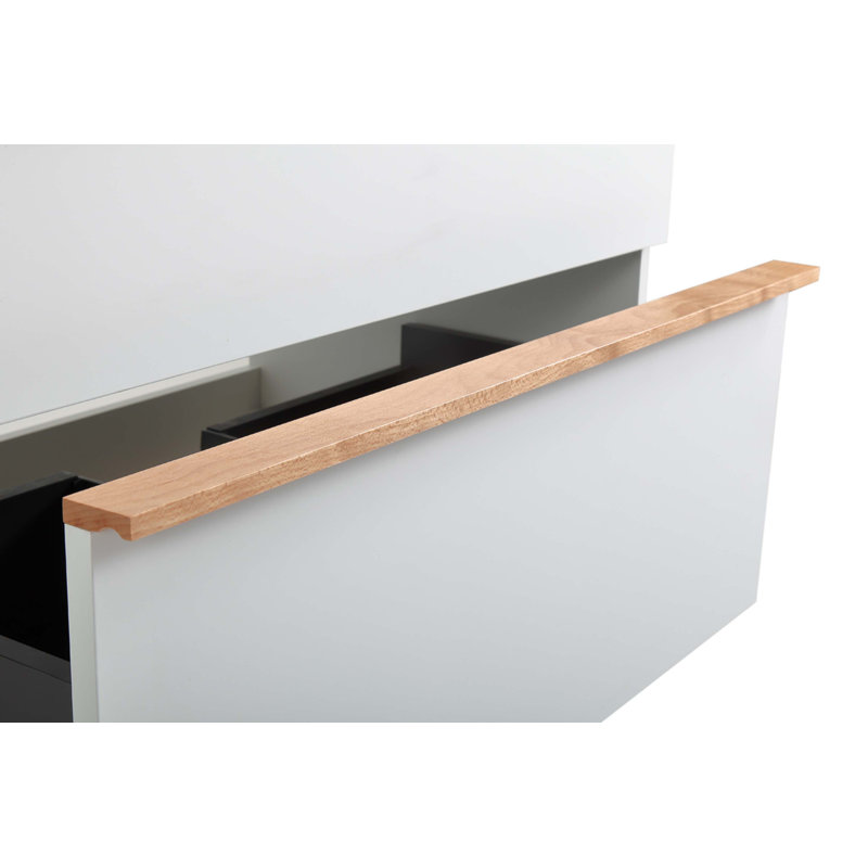 30 Inch Wall Mounted Bathroom Vanity with Integrated Acrylic Sink, 2 Soft-Close Drawers, Pre-Assembled, Modern Floating Cabinet