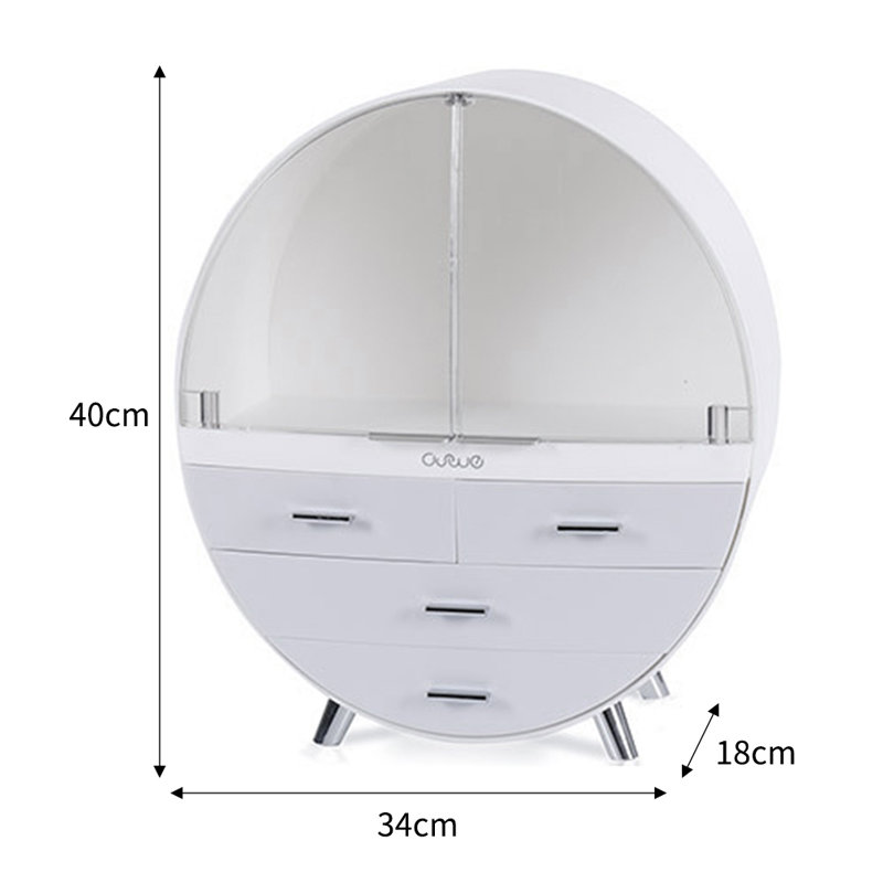 Modern Round Dustproof Cosmetic Storage Organizer