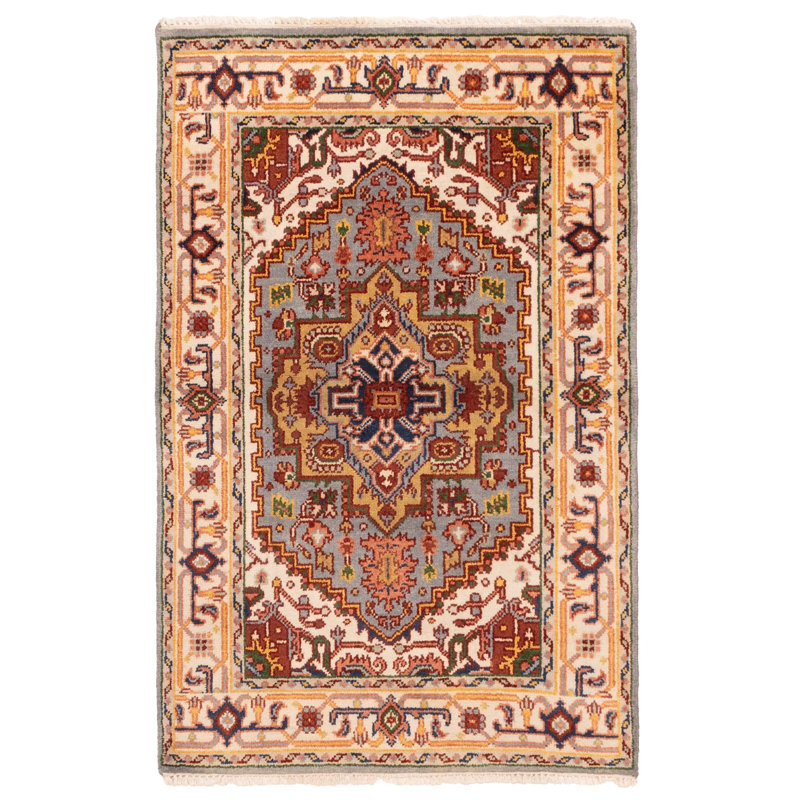 Tapis bleu Serapi Heritage 3 pi 10 po x 6 pi 1 po