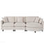 Canapé modulaire en chenille de 107 po - 3 pièces, méridienne incurvée, 3 coussins - multi-pièces-129466723