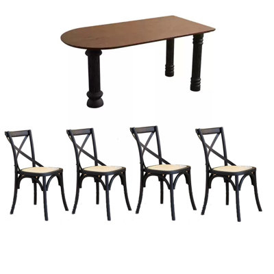 Solid wood retro creative dining table sets.