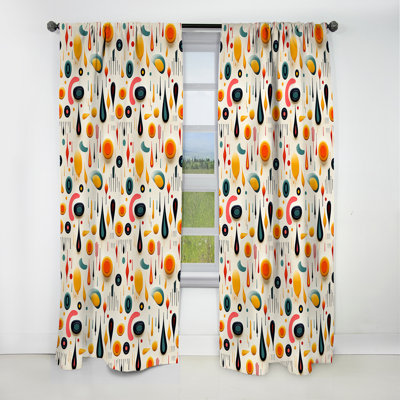 Mcm Abstract Expressions - Rideau Mid-Century - Rideau occultant géométrique - 1 panneau