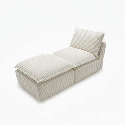 Nuage blanc moderne en velours côtelé avec 2 sièges, et matériau doux, particules d'éponge à haute densité dans l'oreiller, comme le design, pour le bureau personnel, 69,47 de largeur, 36,39 de hauteur confortable, tissu, siège d'accoudoir,