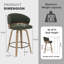 Tabouret de comptoir pivotant 26 po avec structure en bois-406911166-417237449