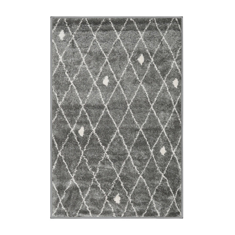 Tapis contemporain gris, Rectangle 5 pi x 8 pi