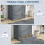 Gray Pet Food Container - With Raised Bowls & Hanger Feeder Storage Feeding Supplies Center