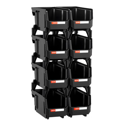 Plastic Stackable Storage Bins, 10.9 x 5.5 x 5.1 inch, Plastic Containers for Organizing and Storage Bins for Closet, Garage, Small Parts, Office Supp