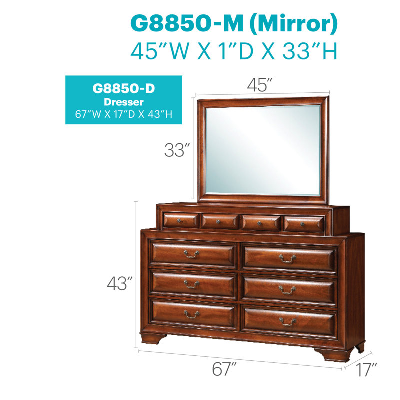 Commode Glory Furniture Lavita G8850-D, Chêne