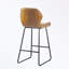 Tabouret de bar 2 pièces en cuir synthétique avec pieds et repose-pieds en métal-106402467