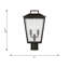Luminaire d'extérieur 2 lumières Kennewick au fini noir texturé avec abat-jour transparent-112738186