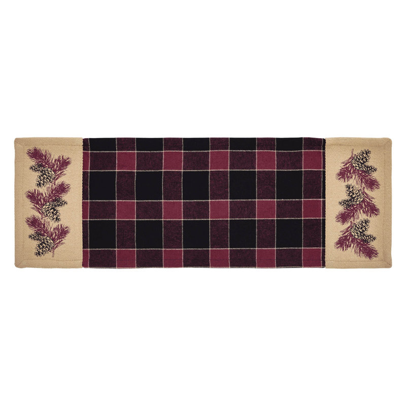 Quogue Rectangle Plaid Cotton Table Runner, 24" L x 8" D