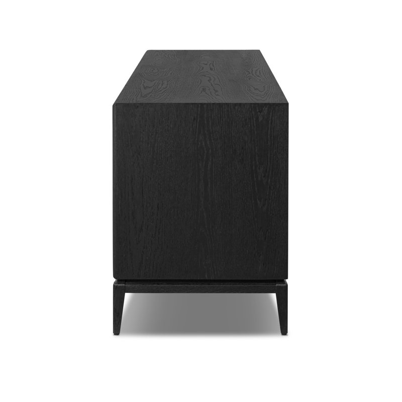 Rosenell Media Console-Oak Solid, Black