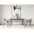 Castillo + Jordan - Modern Grey Fabric + Walnut Dining Set
