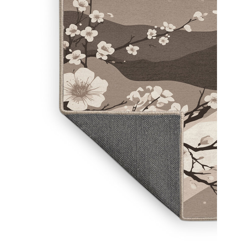 Tapis doux et moelleux en forme de cerisier minimaliste Burnham Mount Fuji, 3 X 5