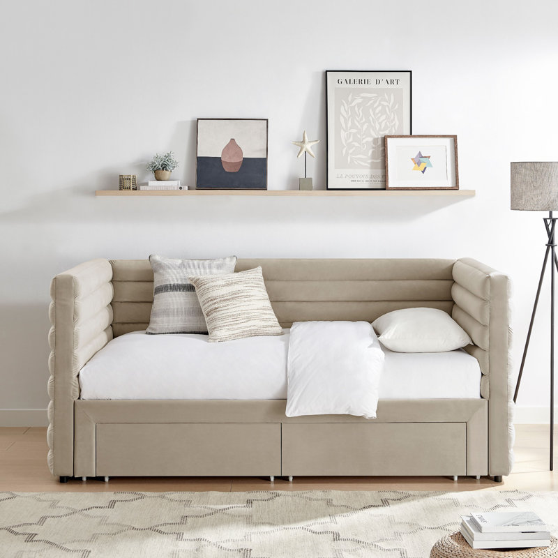 Upholstered Daybed, Brown