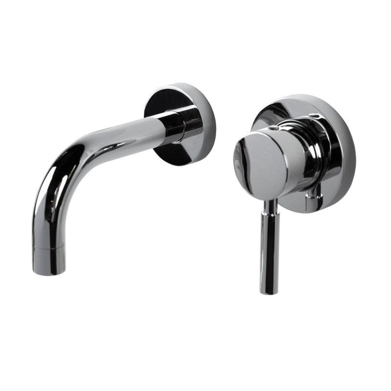 Cigno Wall Mounted Bathroom Faucet, Polished Chrome