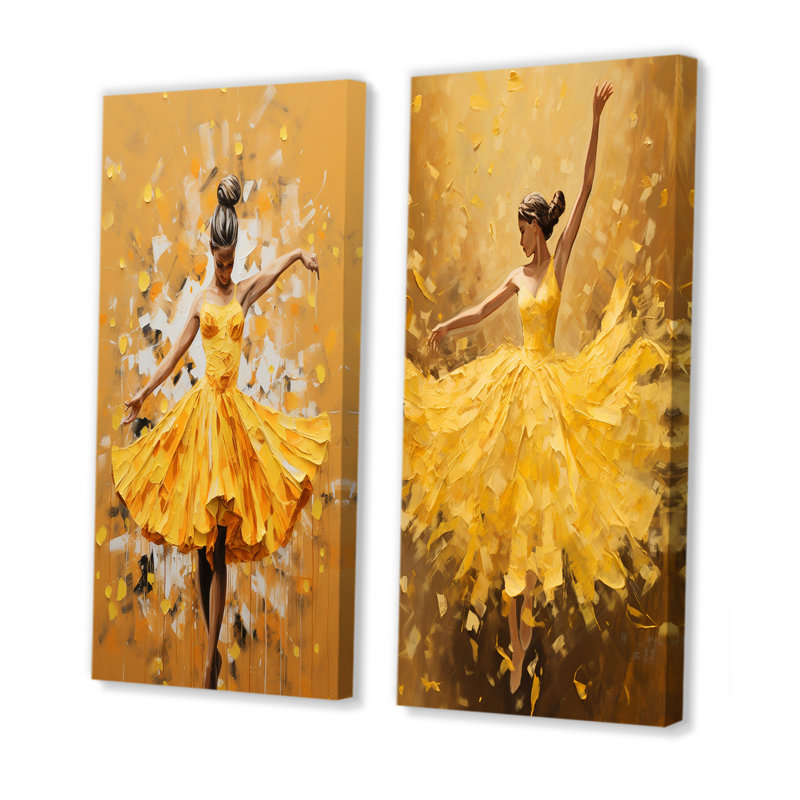 Ensemble de 2 beurres beurrés au beurre - Popcorn Wall Art, H 28 po x l 25 po, Toile tendue