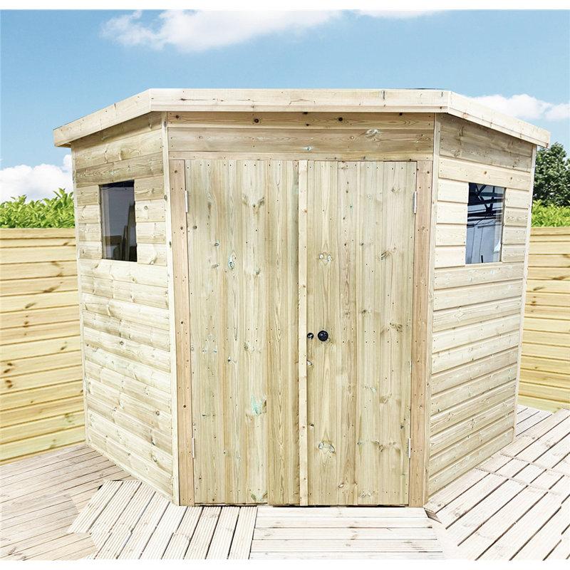 Barbaraann 10 ft. W x 10 ft. D Wood Tongue & Groove Pent Tool Shed