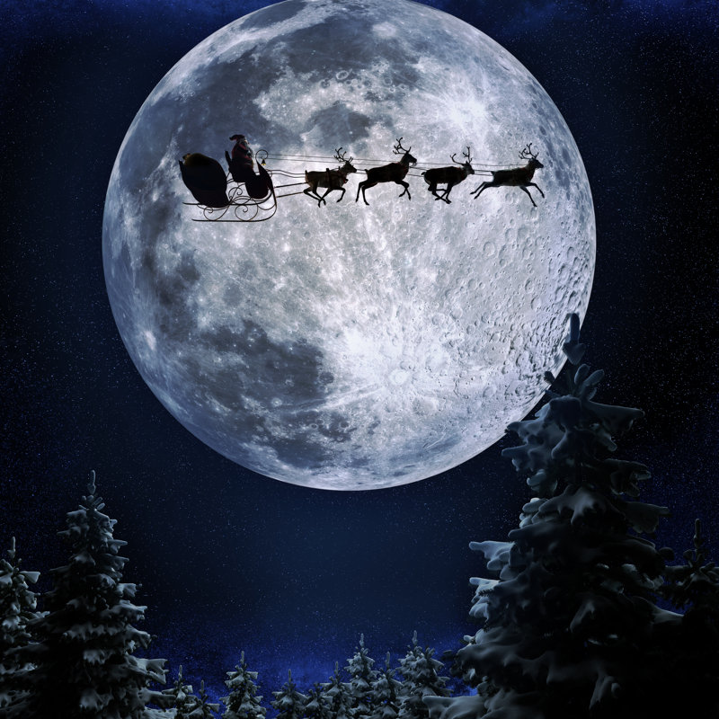 Gans Santa Flying - Wrapped Canvas Print, 76cm H x 76cm W x 3.8cm D