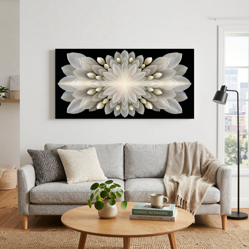 Ensemble de 1 tableau sur toile à motif floral, L 58 po x H 28 po, Toile tendue
