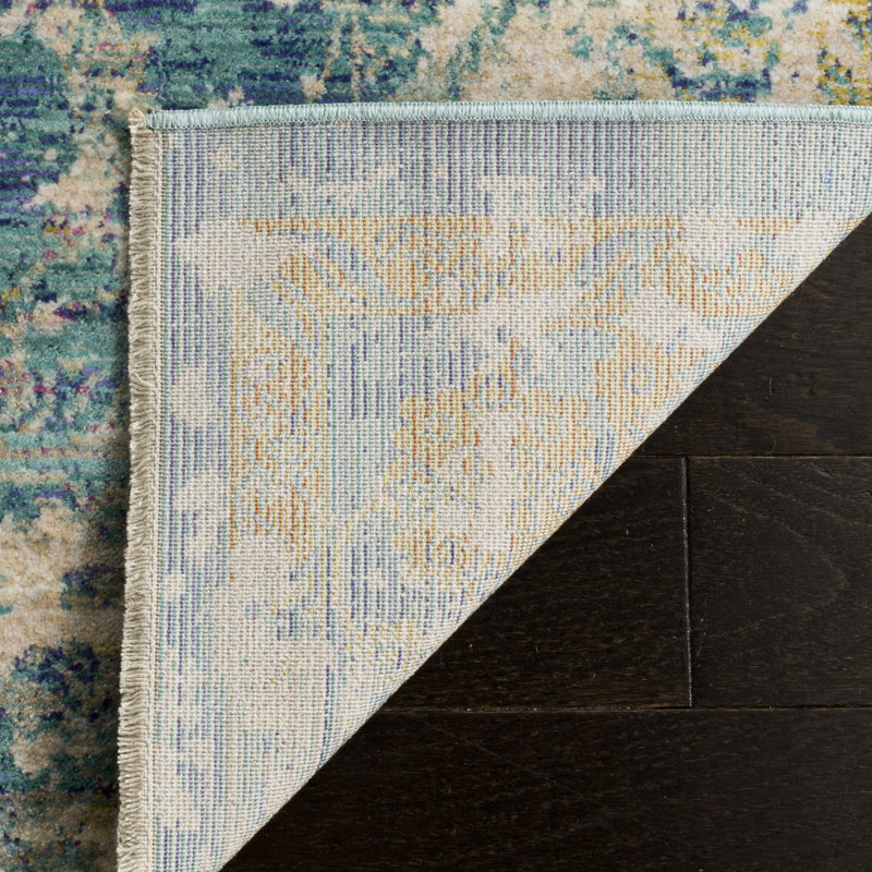 Mellie Green/Beige/Purple Area Rug, Runner 3' x 8'