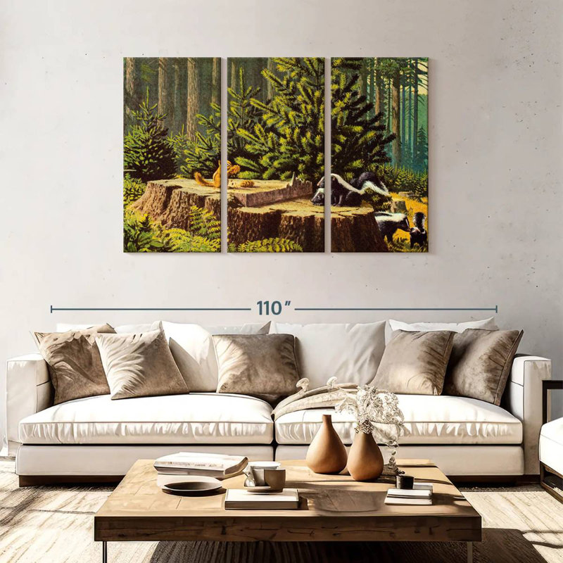 Brampt Chipmunk And Skunks, 48" H x 74" W