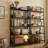 59.2" Ladder Bookcase, Rustic Industrial Wood Bookshelf Bookcase For Living Room, Bedroom, Home Office-1277587668-1277587665