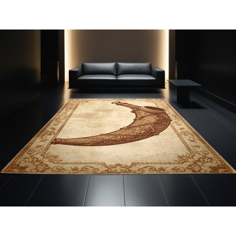 Tapis brun moelleux doux et moelleux au look rustique rustique, 2 x 5