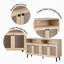 Meuble télé 56 pouces avec meuble télé avec 4 portes pour le salon, naturel