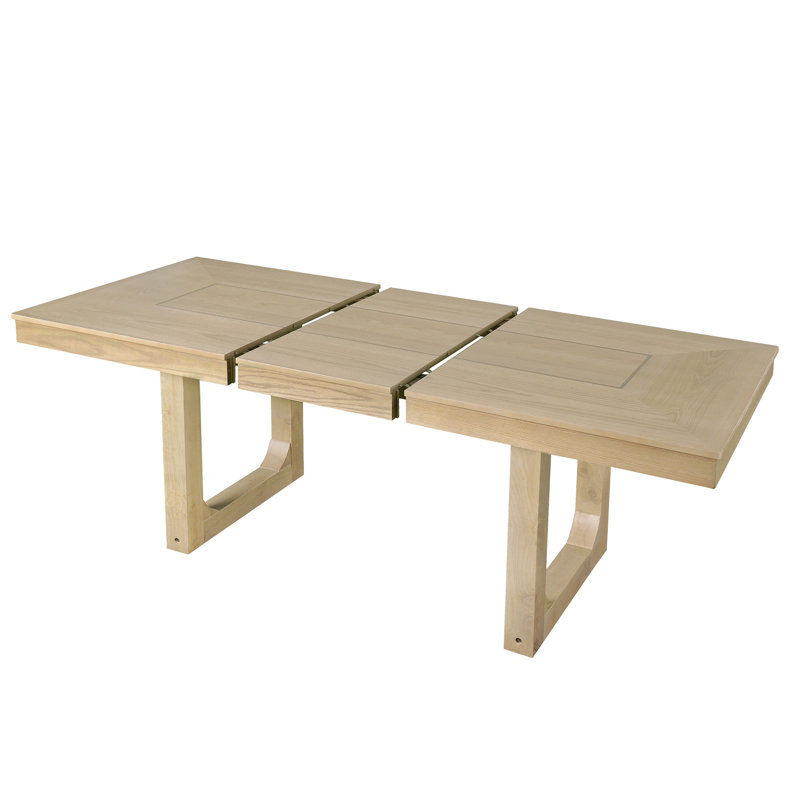 Ensemble de table de salle à manger extensible 7 pièces, Naturel, Naturel, Gris clair / naturel