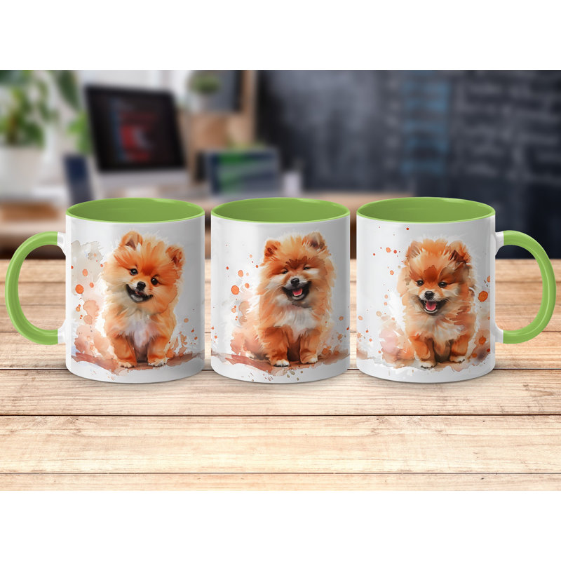 Ceramic Coffee Mug, Light Green, 2