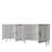 Modern Console Table, White & Silver, 100% Melamine Coated Particle Board, Thickness: 0.7 inches | Wall-Mountable, Multiple Shelves, Elegant Geometric Design for Home & Office Spaces-1370829510