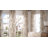 Neacsa Linen Semi Sheer Peony Flower Patterned Rod Pocket Curtain Pair-38675487-27720682