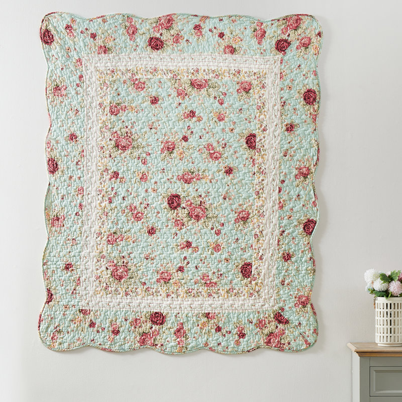 Greenland Home Fashions Antique Rose Throw Accessory, 50x60Inch, Blue