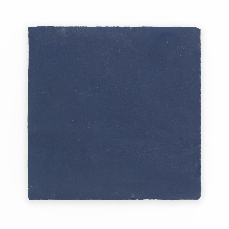 Moroccan Zellige 3.94 in. x 3.94 in. Glossy Ceramic Tile, Mariana Blue