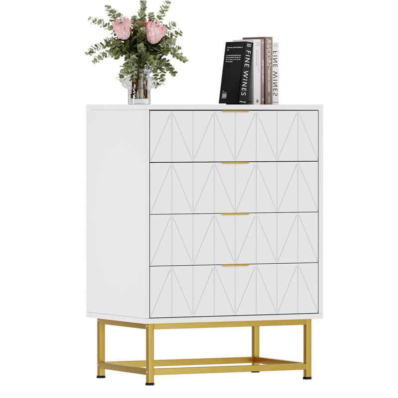 Chest of 4 Drawers, White