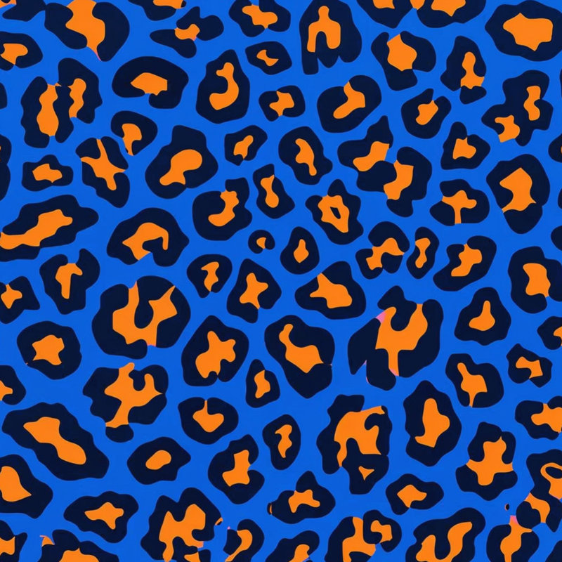Coussins décoratifs double face à motif léopard, 20 x 20 inches, Dark Blue Medium Orange