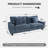 Karlita 71.25'' Modern Upholstered Sofa with Square Armrests and 2 Throw Pillows-1502270252
