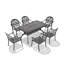 7 pièces de mobilier de patio en aluminium coulé avec coussins bruns