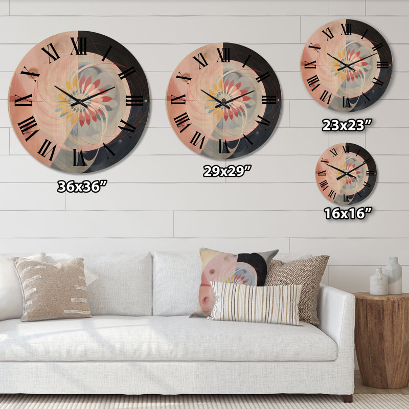 Horloge murale en bois massif Pottstown, Moyenne
