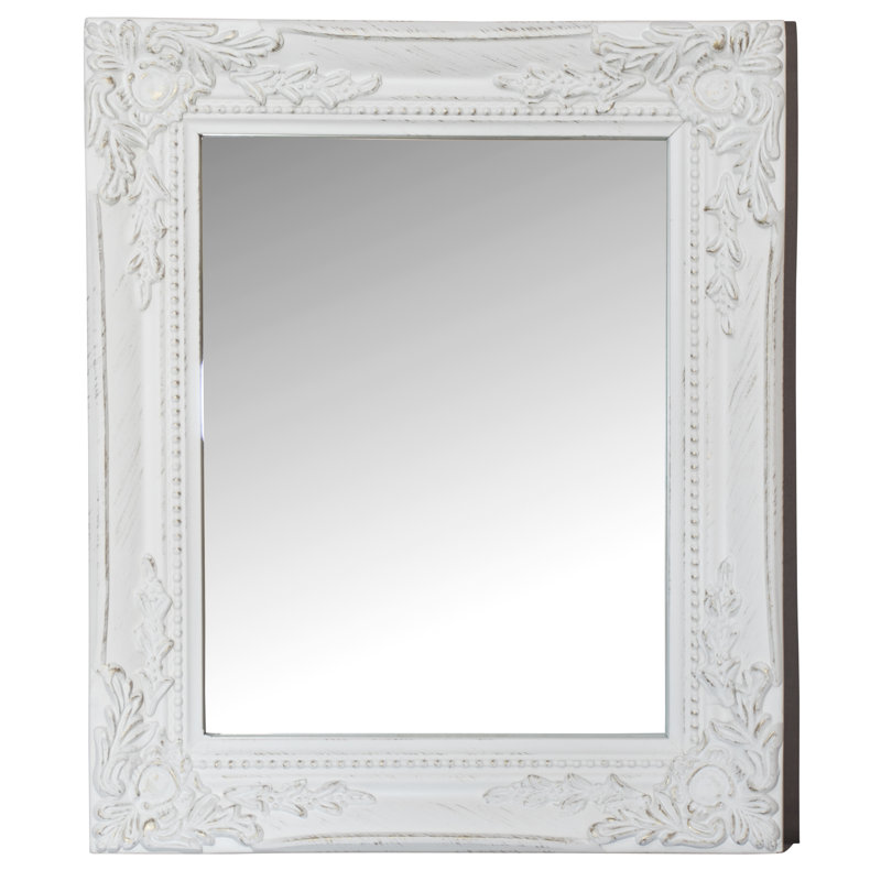 Ethelsville Wood Flat Wall Mirror, White