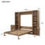 Lit escamotable en bois avec tablettes de rangement et armoire Norbury