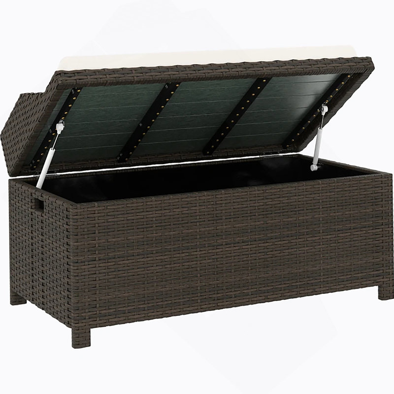 Boîte de rangement, banc de rangement extérieur en osier