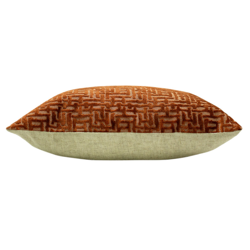 Geometric Square Cushion, Rust